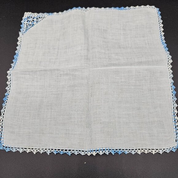 Lot of 10 VTG linen/cotton handkerchiefs assorted colors, patterns and sizes - Picture 6 of 15